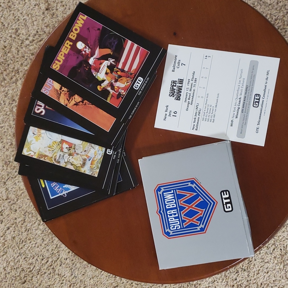 SuperBowl XXV Silver Anniversary Theme Cards